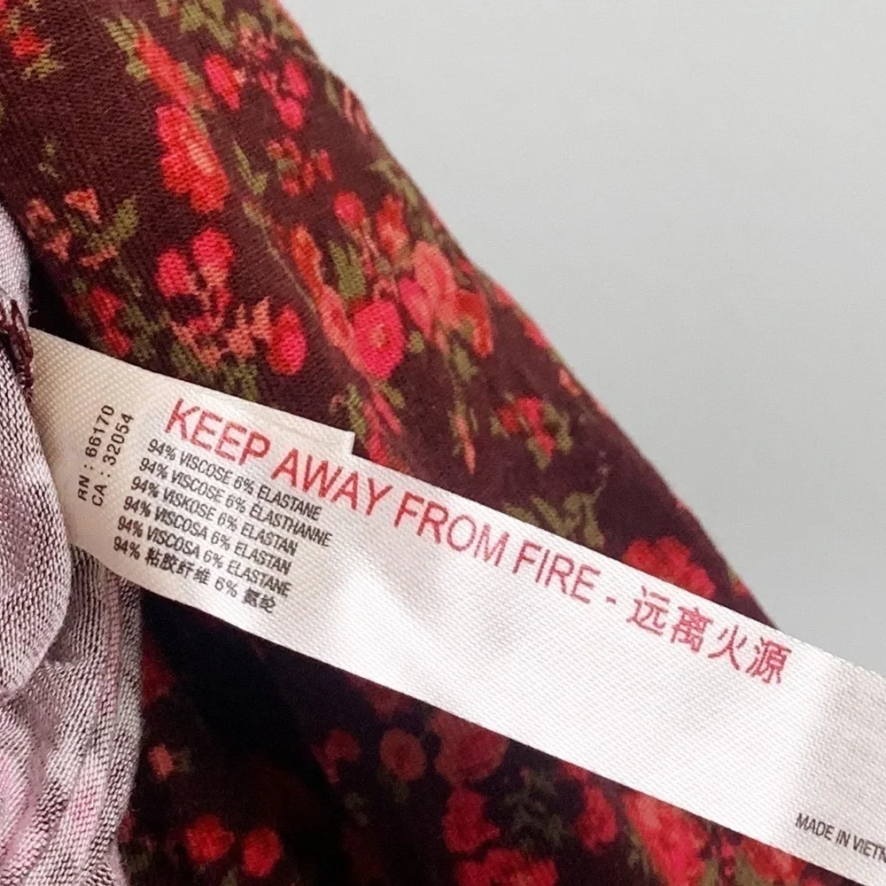 NWT Free People Kaya Floral Printed Keyhole Long Sleeve Ruched Bodysuit